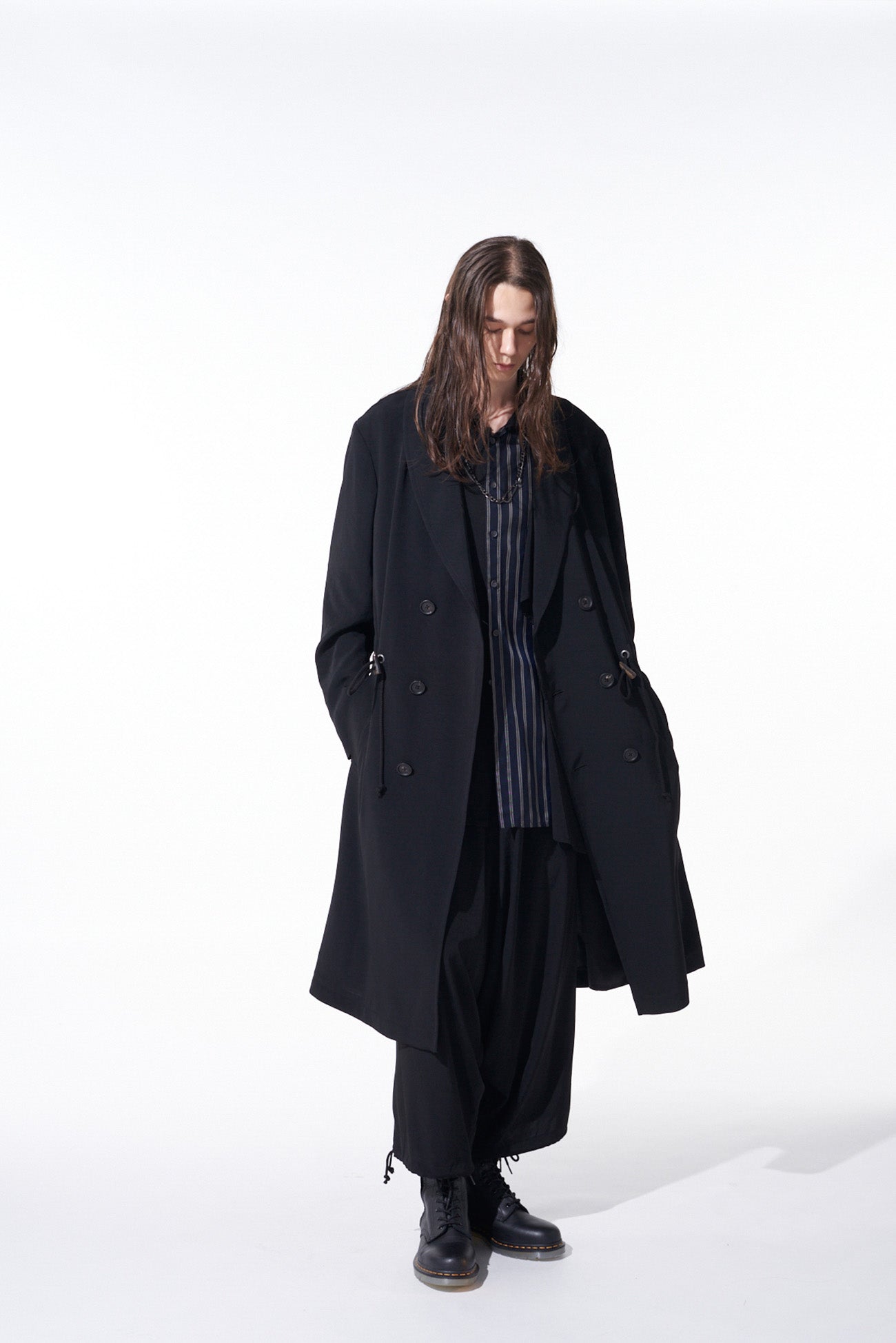 Elegant Crepe de Chine Shawl Collar Double Breasted Coat for Women - Perfect for Office Wear, Evening Events & Fall Outerwear