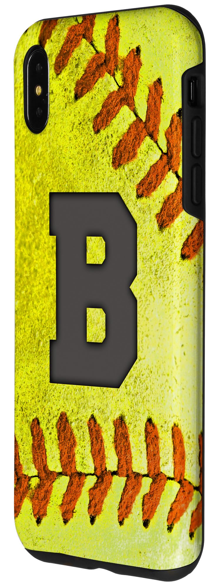 **iPhone XS Max Softball Phone Case - Personalized Letter B Design for Softball Players - Perfect Gift for Athletes & Fans - Great for Games, Practice & Daily Use**