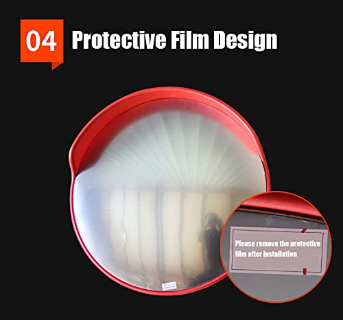 130° Wide Angle Convex Traffic Mirror - 60CM Safety Mirror for Wall & Pipe Mounting - Indoor & Outdoor Use - Ideal for Warehouses, Driveways & Parking Lots