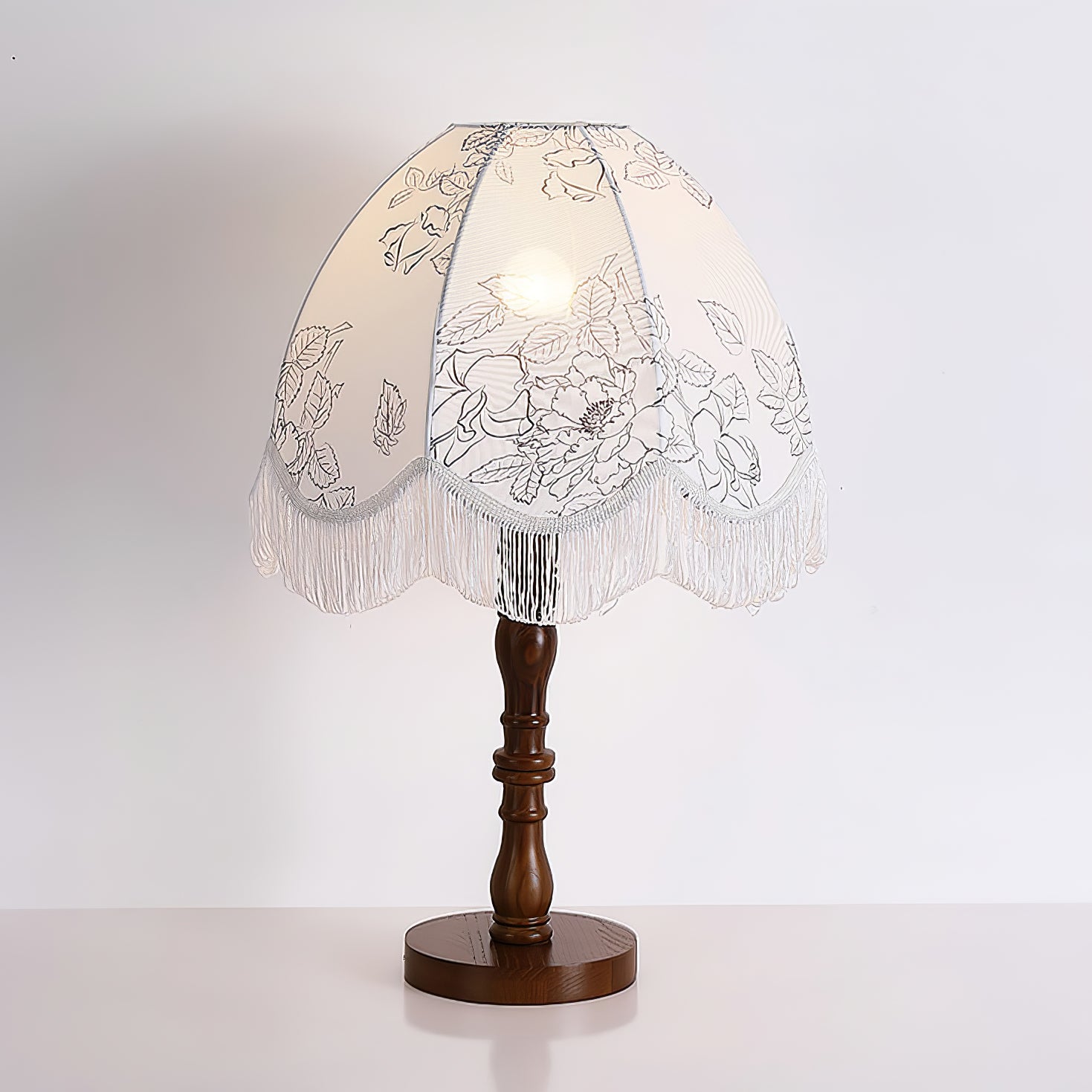 Stylish Printed Tassel Table Lamp - Elegant Home Decor for Bedroom, Living Room & Office - Perfect Nightstand Lighting for Cozy Ambience