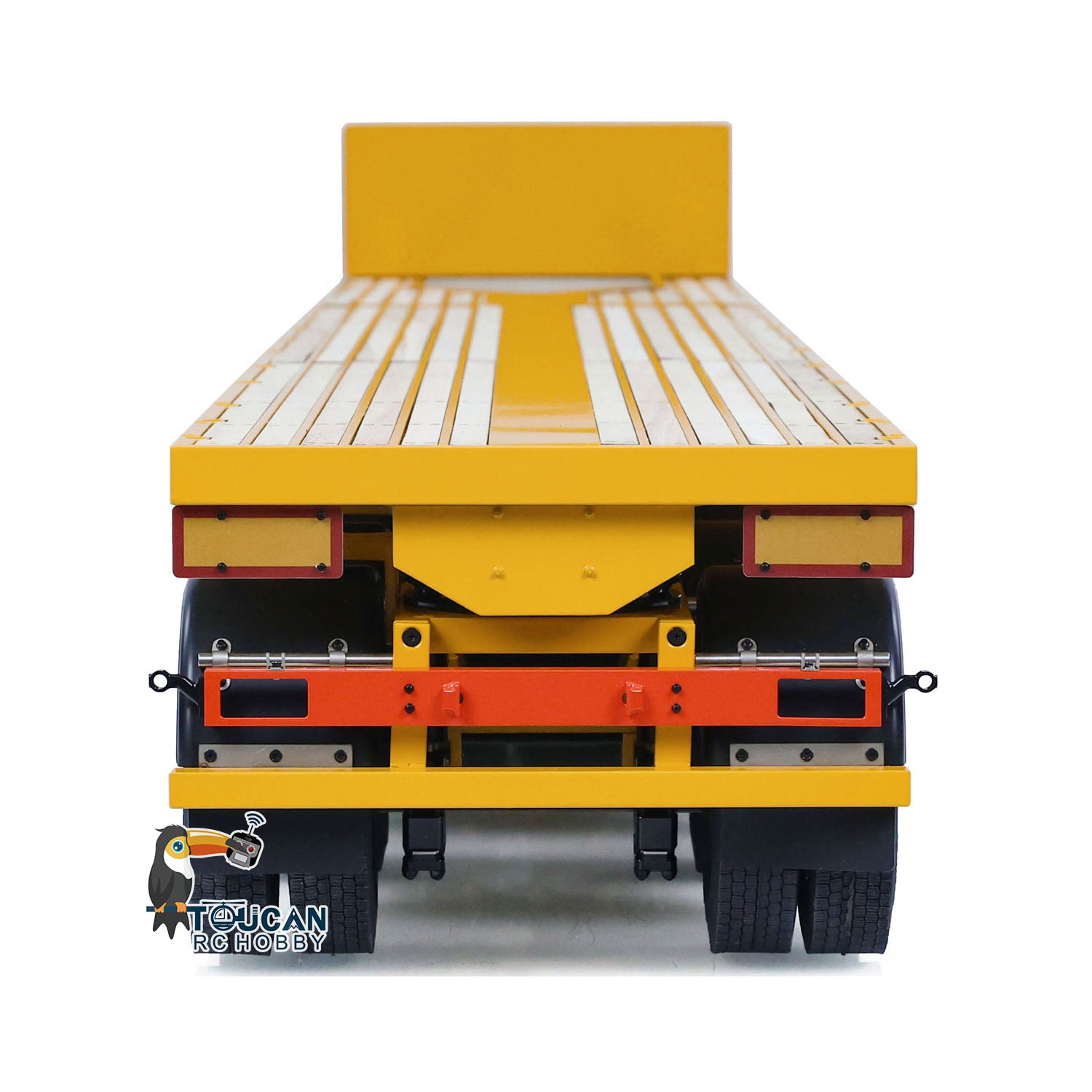 NOOXION 1/14 Scale 6 Axle Metal Flatbed RC Trailer for Remote Control Tractor Trucks & Electric Cars - Heavy Duty DIY Model Truck Accessory - Perfect for RC Hobbyists, Construction Scenes & Truck Shows