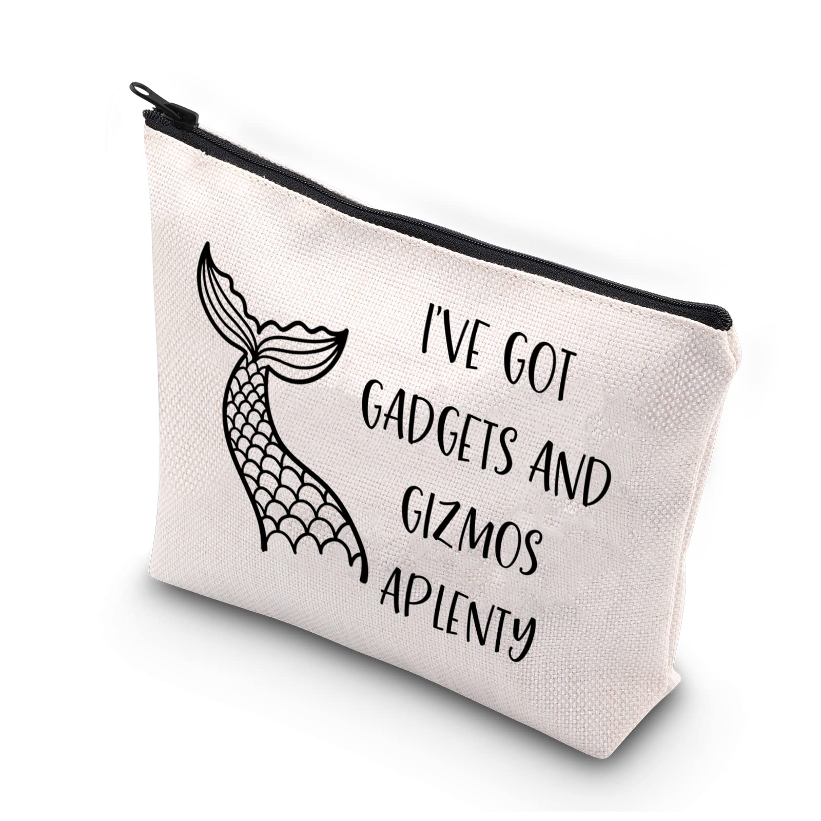 Mermaid Makeup Bag for Beach Lovers - Waterproof Cosmetic Pouch with 'I've Got Gadgets and Gizmos Aplenty' Design - Perfect Summer Vacation Gift for Women, Travel & Pool Accessories