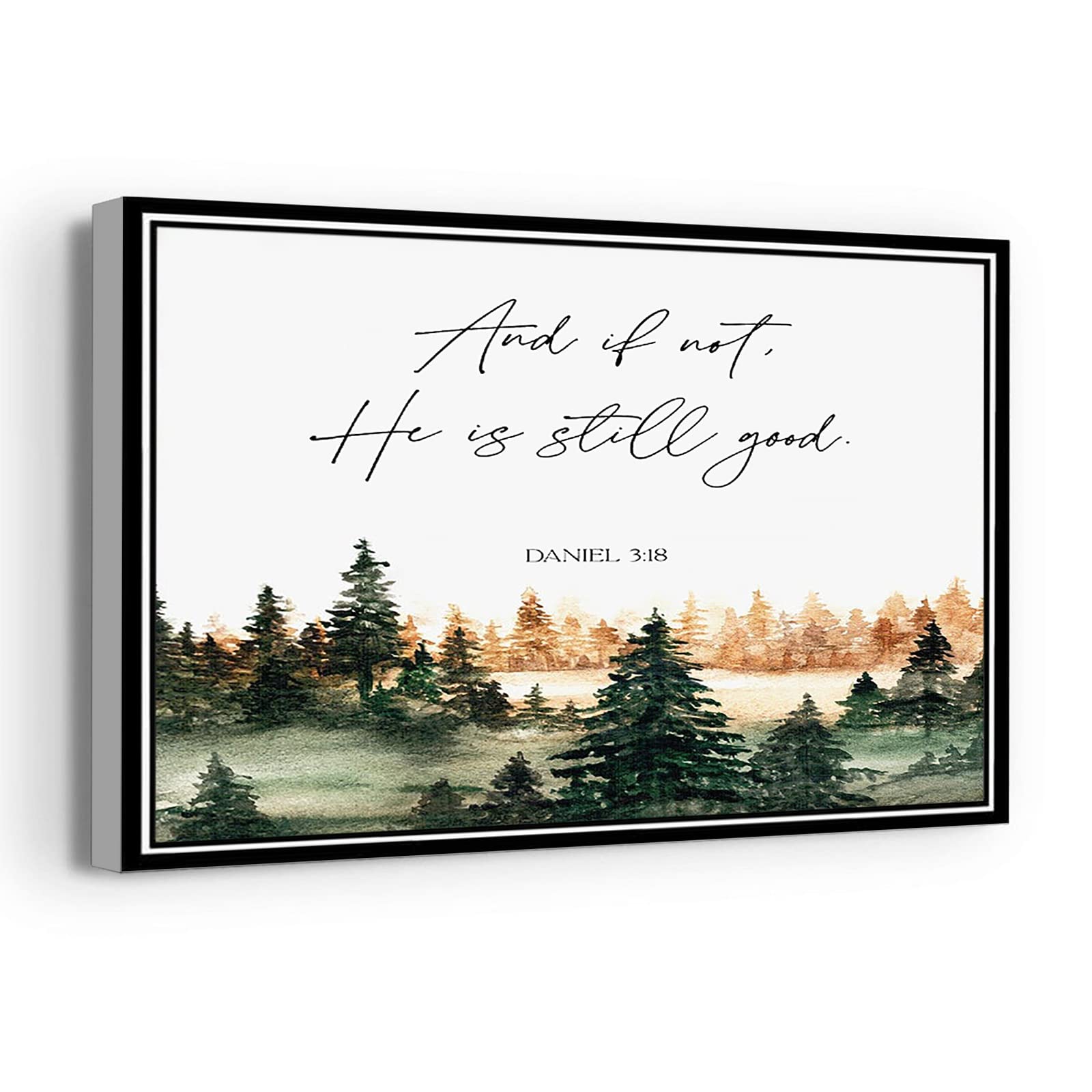 Uxjam Daniel 3:18 Wall Art - 'And If Not He Is Still Good' Watercolor Bible Verse Print - Nursery Scripture Baptism Gift - Canvas Wall Decor (16x20 Inch, White) - Perfect for Christian Home Decor, Baby Room & Church Baptism Ceremonies