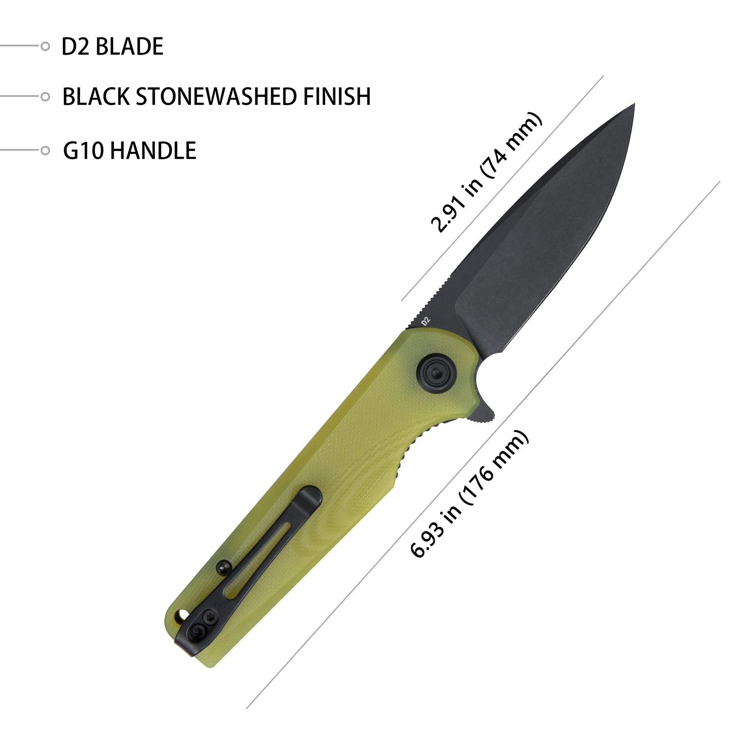 Wolverine KU233D Liner Lock Folding Knife - 2.91