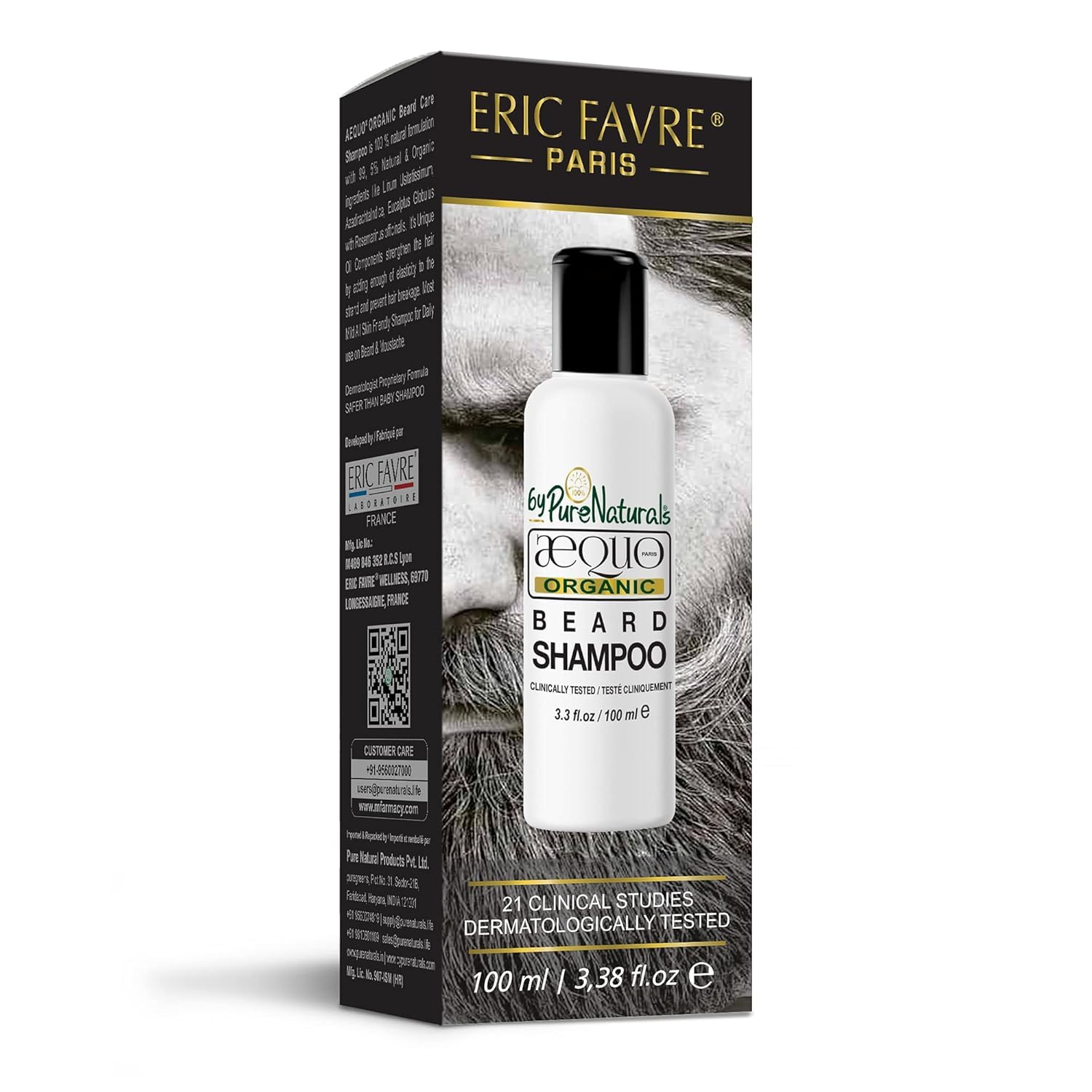 **Aequo Organic Beard Wash & Shampoo - Paraben-Free with Aloe Vera & Rosemary for Frizz-Free Beard Care - 100ml - Ideal for Daily Grooming & Softening**