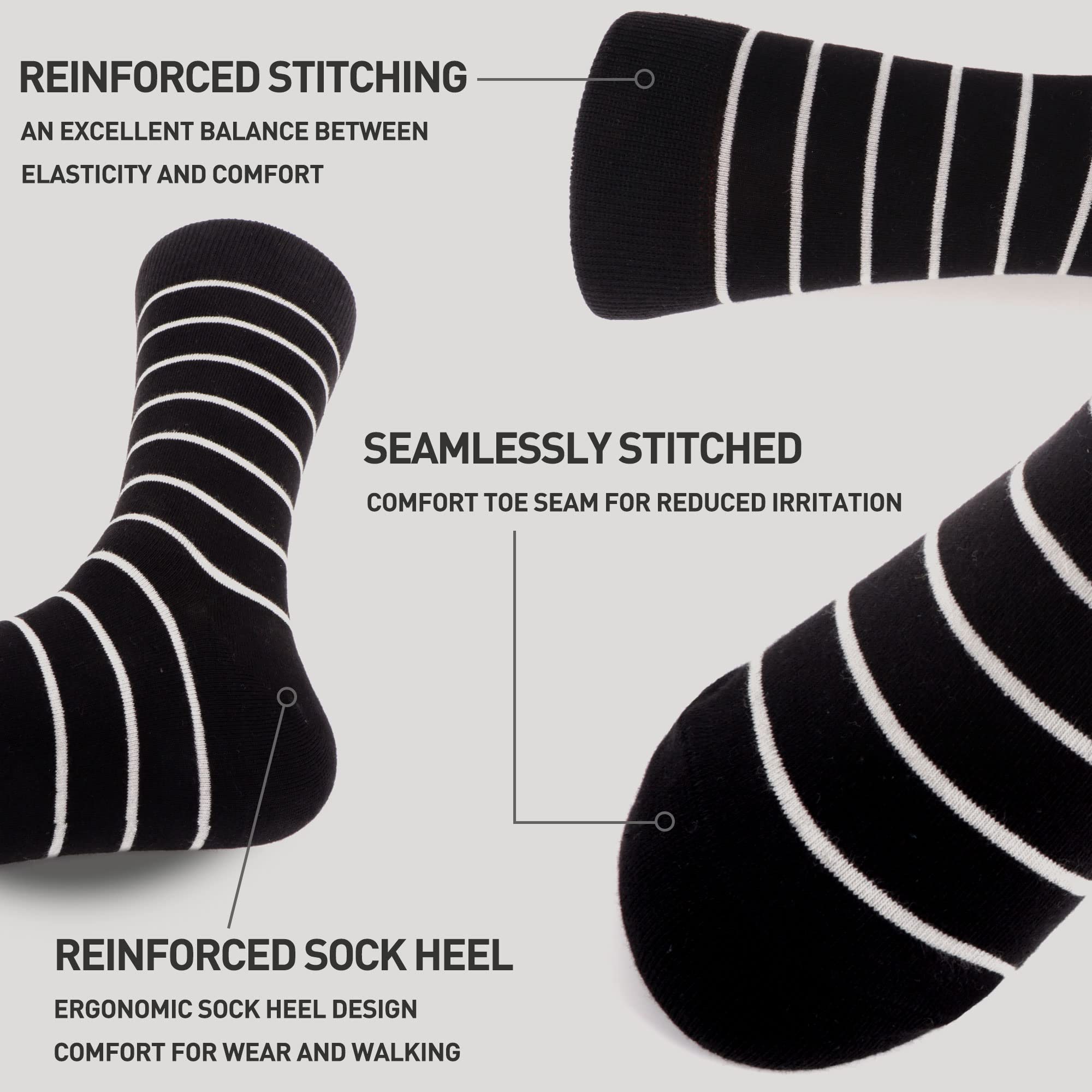 Premium WeciBor Men's Seamless Dress Socks 12-Pack - Ultra Soft Combed Cotton for Business & Formal Wear - Perfect for Office, Weddings & Dress Shoes Comfort
