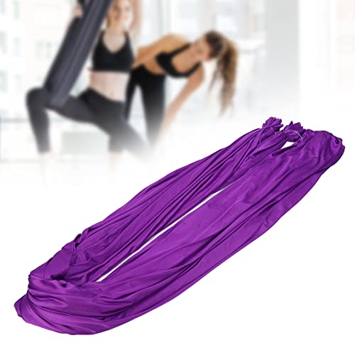 Premium Yoga Hammock Set - Polyamide Flexibility Swing for Back Pain Relief, Inversion Exercise & Fitness Training | Perfect for Pilates, Gymnastics & Home Workouts (Purple) | Ideal for Stress Relief, Core Strengthening & Aerial Yoga Practice