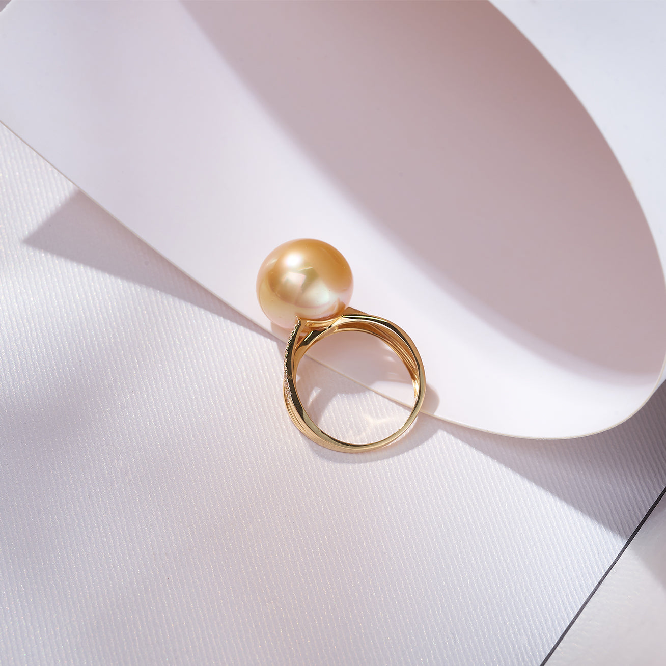 18K Solid Gold South Sea Golden Pearl Ring KR00090 - Elegant Jewelry for Women, Perfect for Weddings, Anniversaries & Special Occasions