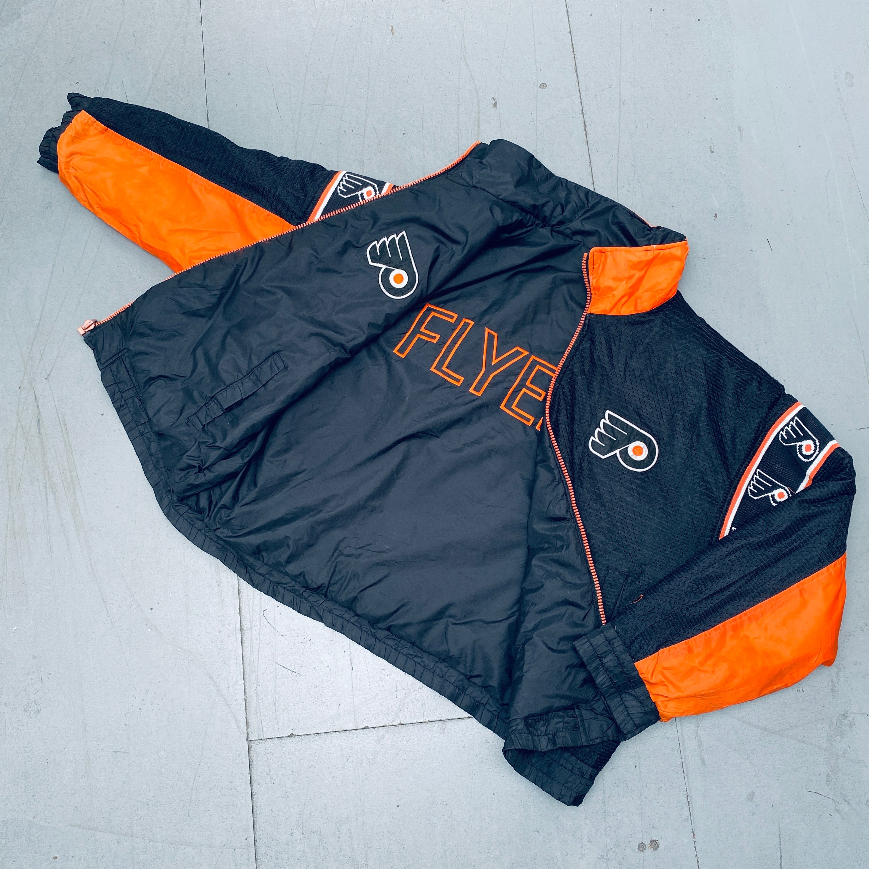 Philadelphia Flyers 1990s Reversible Full-Zip Hockey Jacket - Vintage NHL Fan Gear, XL/XXL - Perfect for Game Day & Retro Sports Fashion
