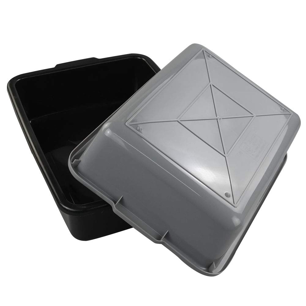 13L Plastic Commercial Tote Box with Lids - Heavy Duty Bus Tubs for Restaurant, Kitchen & Food Service - Durable Storage Containers for Dishwashing, Organization & Transport (4-Pack)
