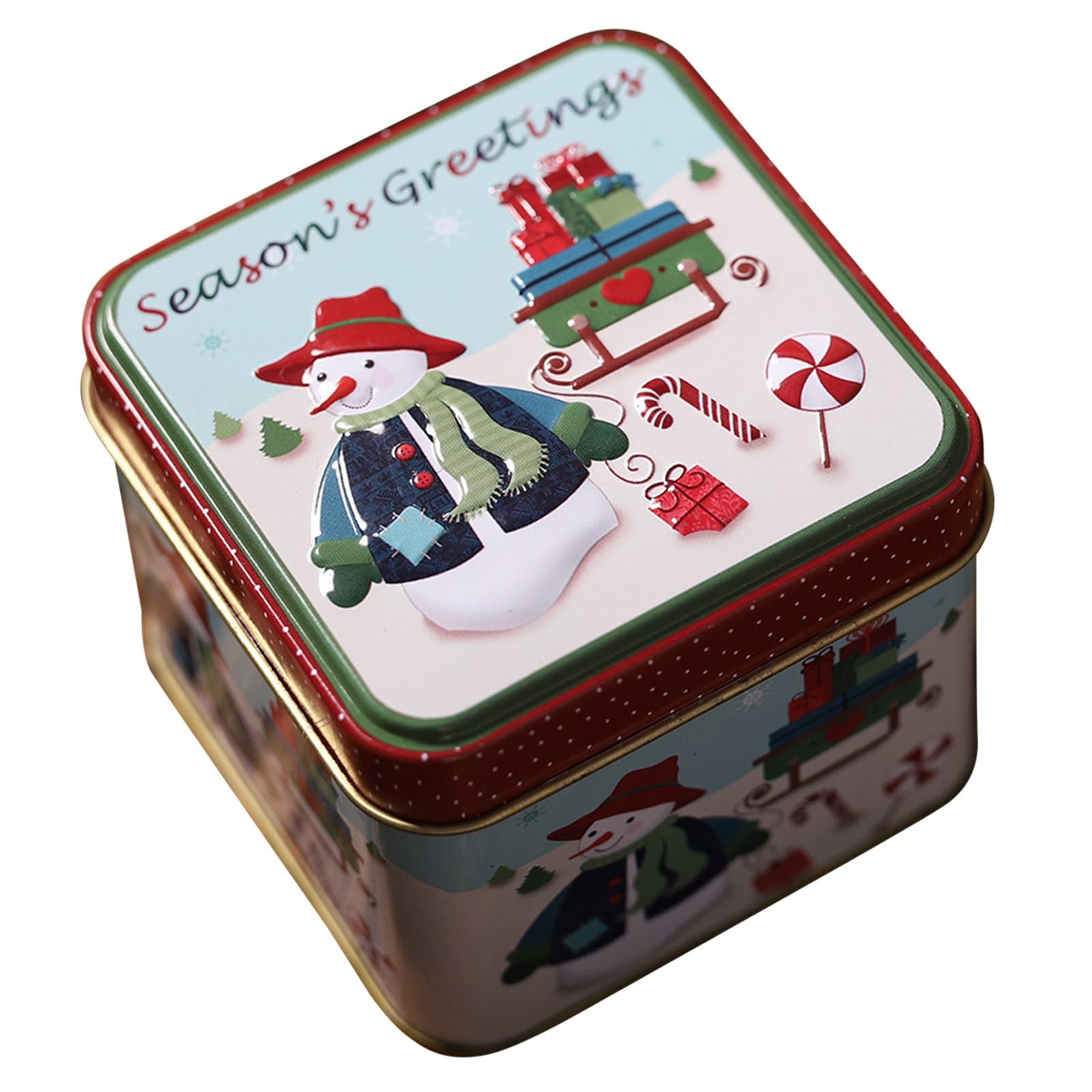 Plastic Christmas Tree Decorations Set - Holiday Candy Canes, Square Ornaments & Storage Box for Kids | Festive Home Decor for Christmas & Easter with Wooden Egg Decorations | Perfect for Tree Trimming, Gift Wrapping & Seasonal Party Decor