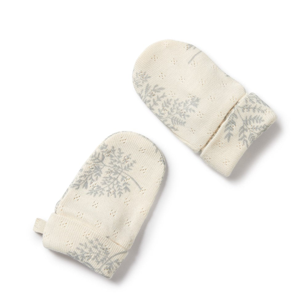 Forever Ferns Organic Pointelle Mittens - Soft & Warm Winter Gloves for Women - Perfect for Cold Weather, Outdoor Activities & Fashion