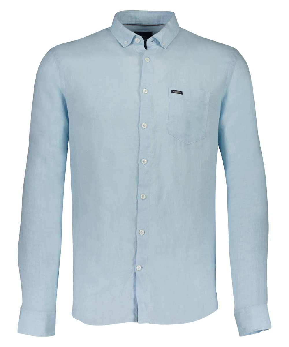 Premium Linen Long Sleeve Shirt for Men - Breathable & Comfortable Summer Casual Wear (Style: 30-220016US) - Perfect for Beach Vacations, Office Outings & Weekend Getaways