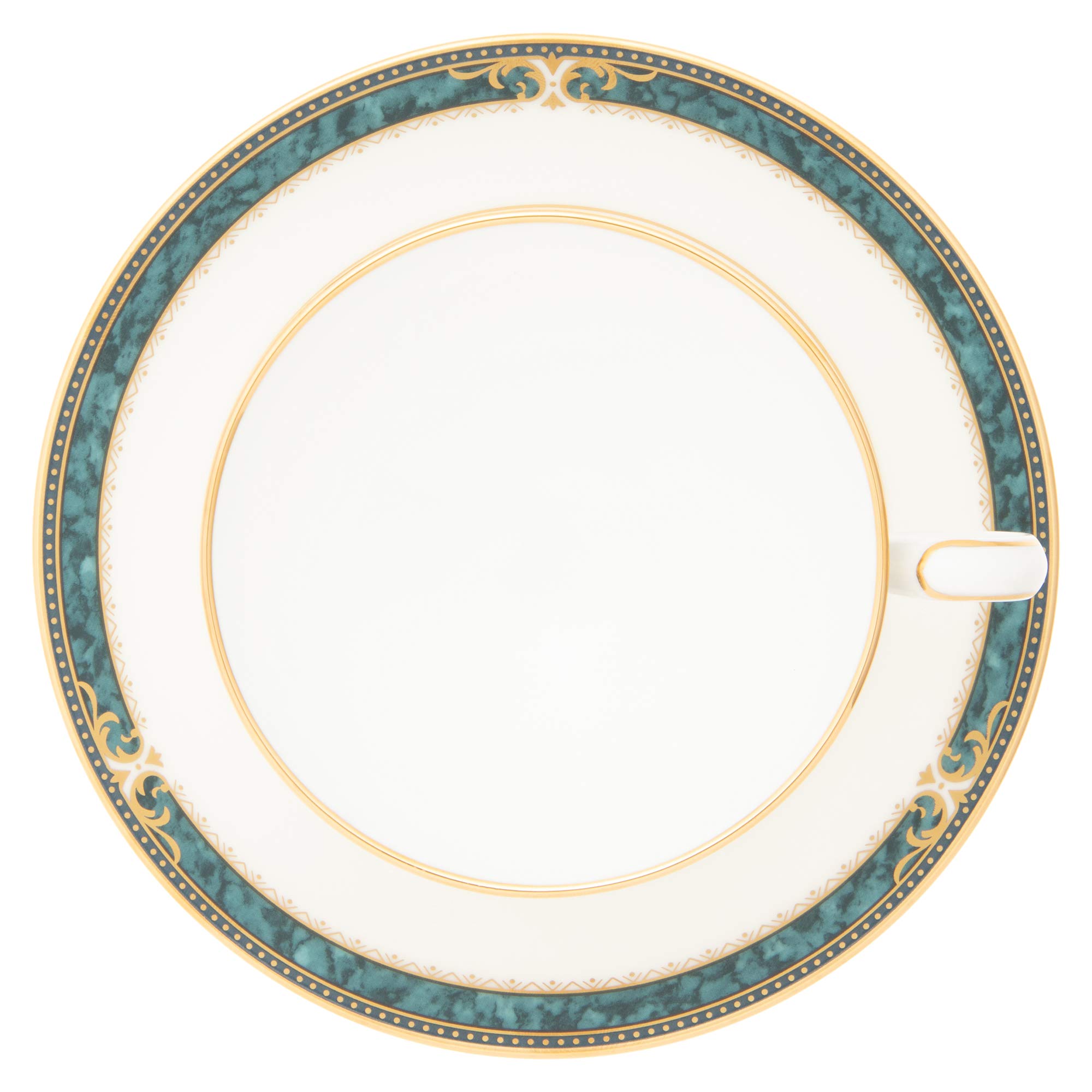 Noritake P97221/4727 Bone China Cup & Saucer Set - 6.4 fl oz (190cc) Low Tea Cup for Coffee & Tea - Elegant Essex Coat Design - Perfect for Afternoon Tea, Breakfast or Office Use