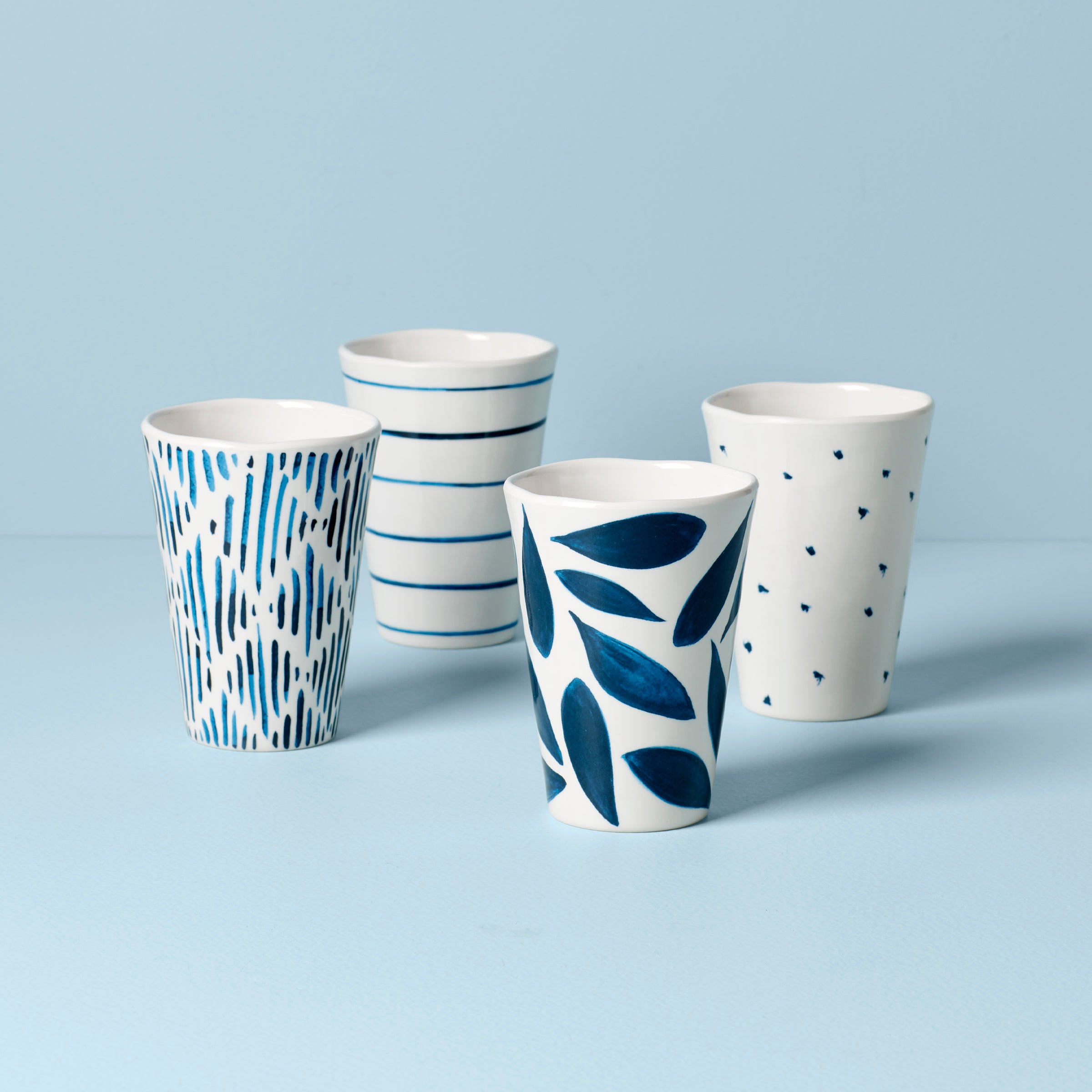 Premium Blue Bay Melamine Tumblers - Set of 4 Unbreakable Cups for Outdoor, Picnic, Pool Party & Home Use
