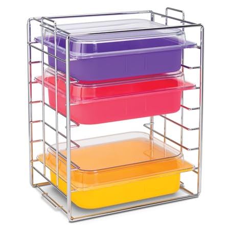 Stainless Steel Dental Instrument Organizer - 4 Tube & Lid Holder for Medical and Dental Tools | Perfect for Dental Clinics, Hospitals, and Sterilization Stations