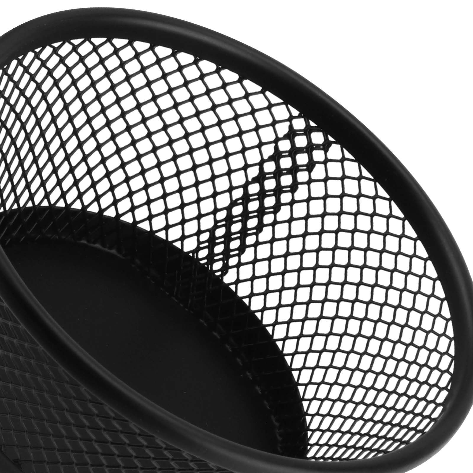 PINGEUI 20 Pack Black Metal Paper Clip Holder - Round Mesh Desk Organizer for Binder Clips & Paperclips - Bulk Office Supplies for Home, Office & School Organization