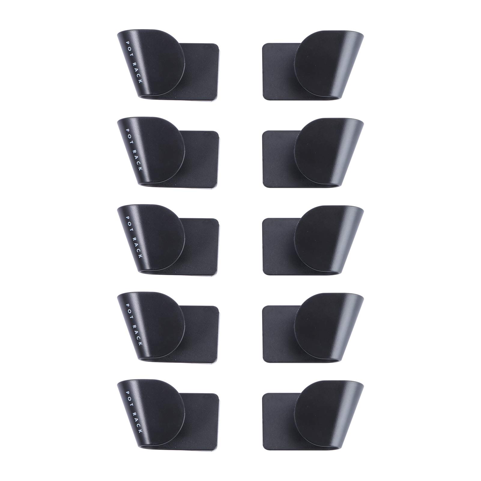 Jojofuny 5-Pack ABS Self-Adhesive Cabinet Door Organizer - Pot Lid Holder & Storage Rack with Seamless Stickers, Wall Mount Kitchen Organizer for Pots, Pans & Cookware (Black) - Perfect for Small Kitchens & Space Saving Storage Solutions