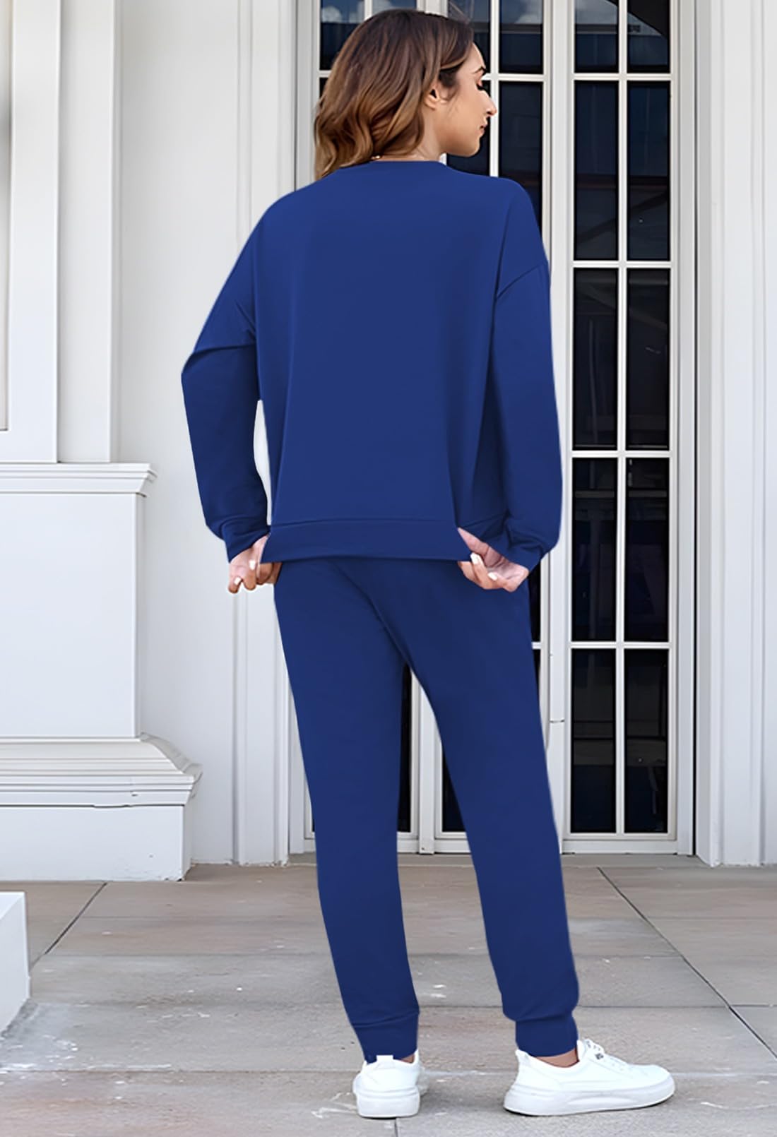 Fixmatti Women's 2 Piece Sweatsuit Set - Long Sleeve T-Shirt & Jogger Pants Comfy Lounge Wear for Yoga, Running & Casual Outfits