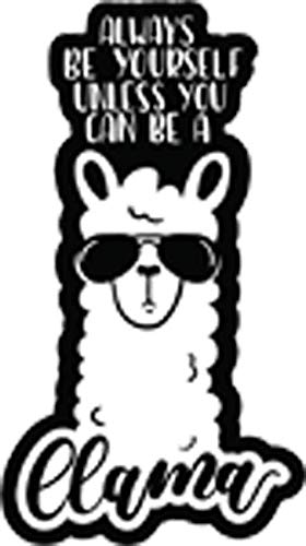 Be Yourself Llama Funny Quote Cool Animal Cartoon Vinyl Sticker (4 Inch) - Perfect for Laptops, Water Bottles & Notebooks Decoration