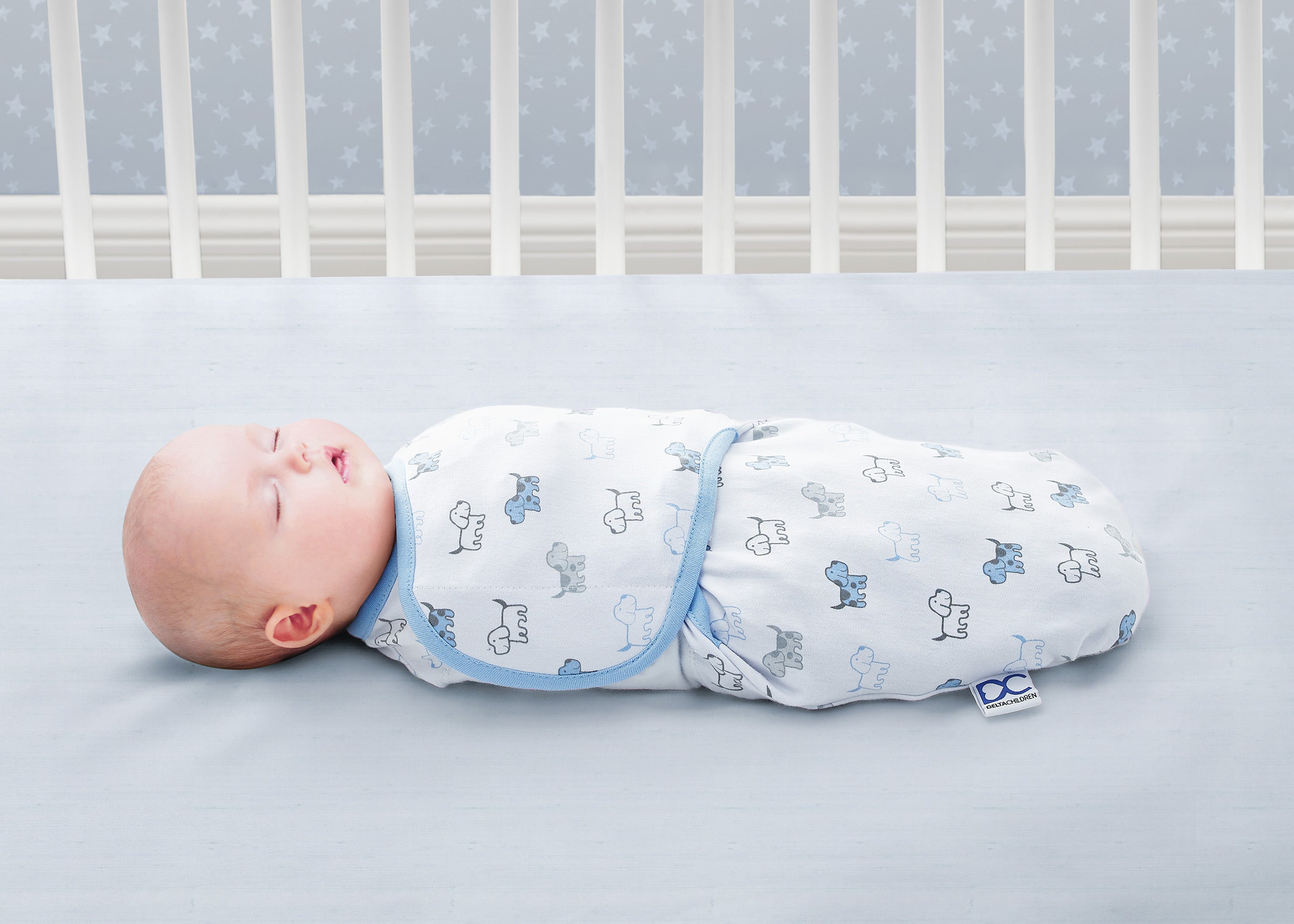 Little Lambs Adjustable Baby Swaddle Wrap - Large Size for Infants 3-6 Months (14-18 lbs) | Soft & Breathable Newborn Sleep Sack for Safe & Comfortable Swaddling