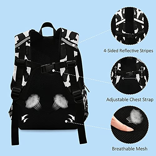 QUGRL Cute Cow Print Kids Backpack with Adjustable Leash - Toddler Backpack for Boys & Girls (3-8 Years) - Perfect for Kindergarten, Preschool, Nursery, School & Travel - Lightweight & Durable Baby Travel Bag