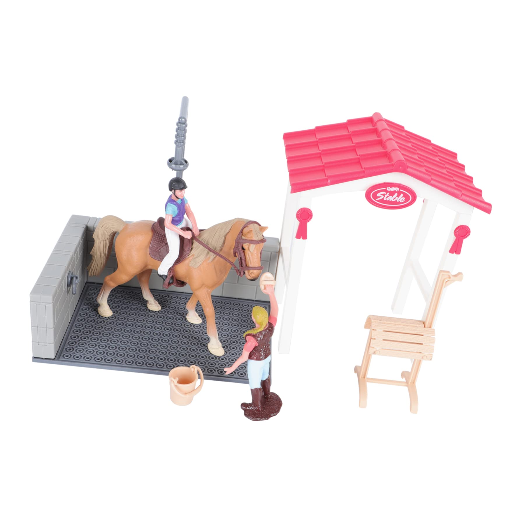 Toddmomy Kids Educational Playset - 1 Set Simulation Pendulum Horse Toy with American & Fairy Farm Animals Figures for Boys & Girls | STEM Learning, Pretend Play, Native American Theme