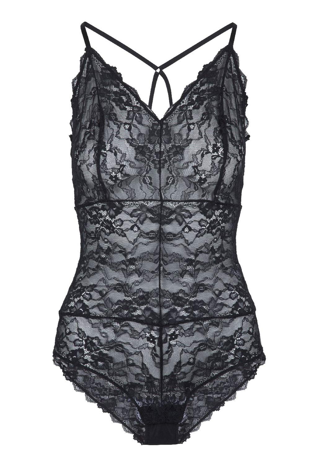 Lingadore Black Lace Bodysuit for Women - Sexy Lingerie & Shapewear - Perfect for Date Night, Boudoir, and Special Occasions