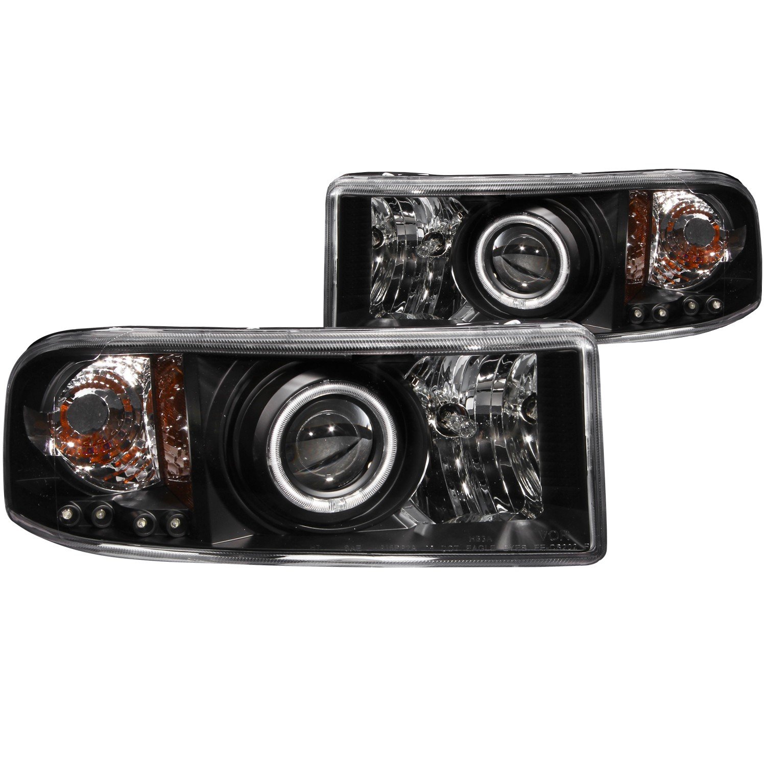 ANZO Black CCFL Halo Projector Headlights for RAM 2500/3500 (1994-2002) - High-Performance LED Lighting for Night Driving & Off-Road Adventures