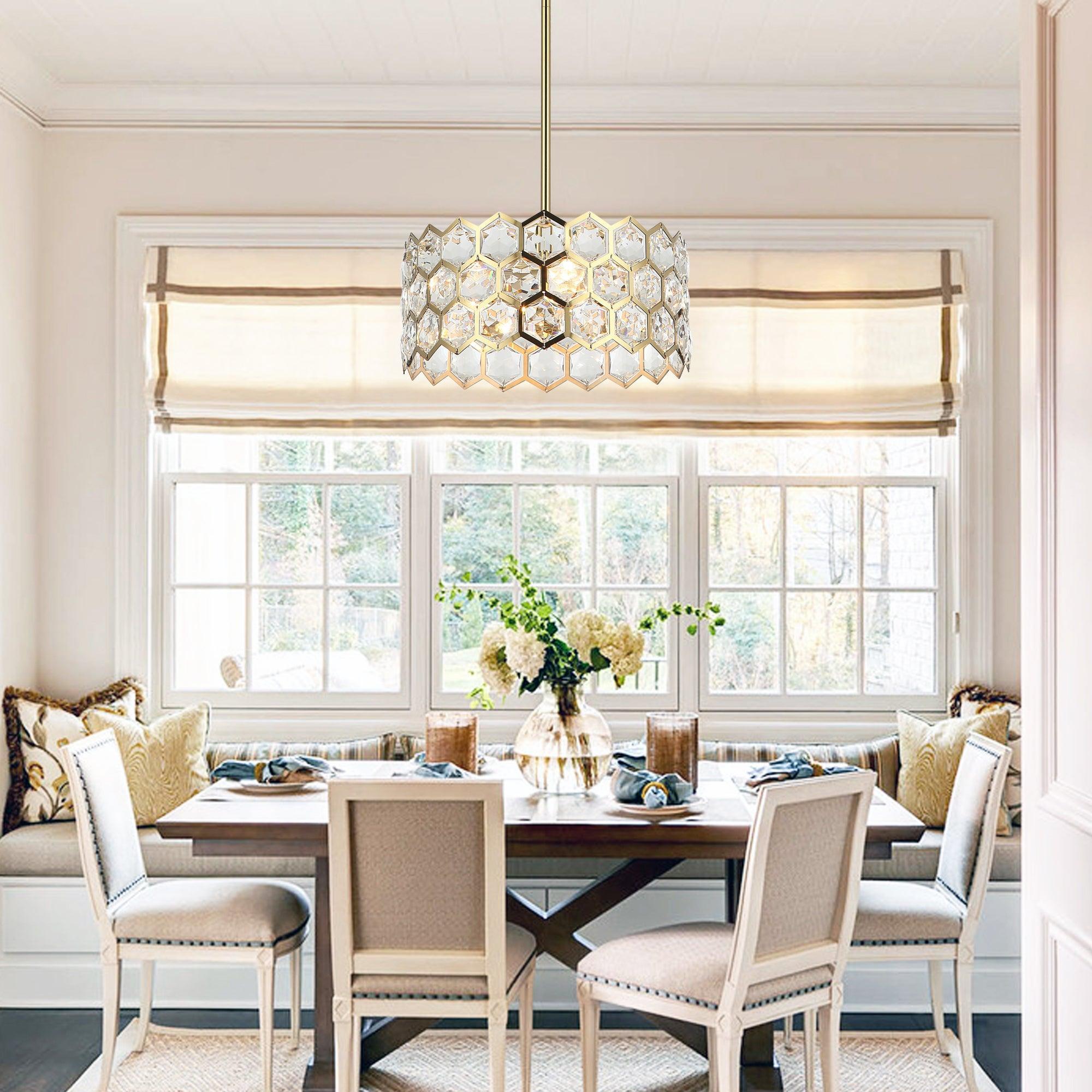 13 Inch Modern Golden 3-Light Pendant Lighting Fixture for Living Room, Dining Room, Kitchen Island - Elegant Ceiling Light with Adjustable Height