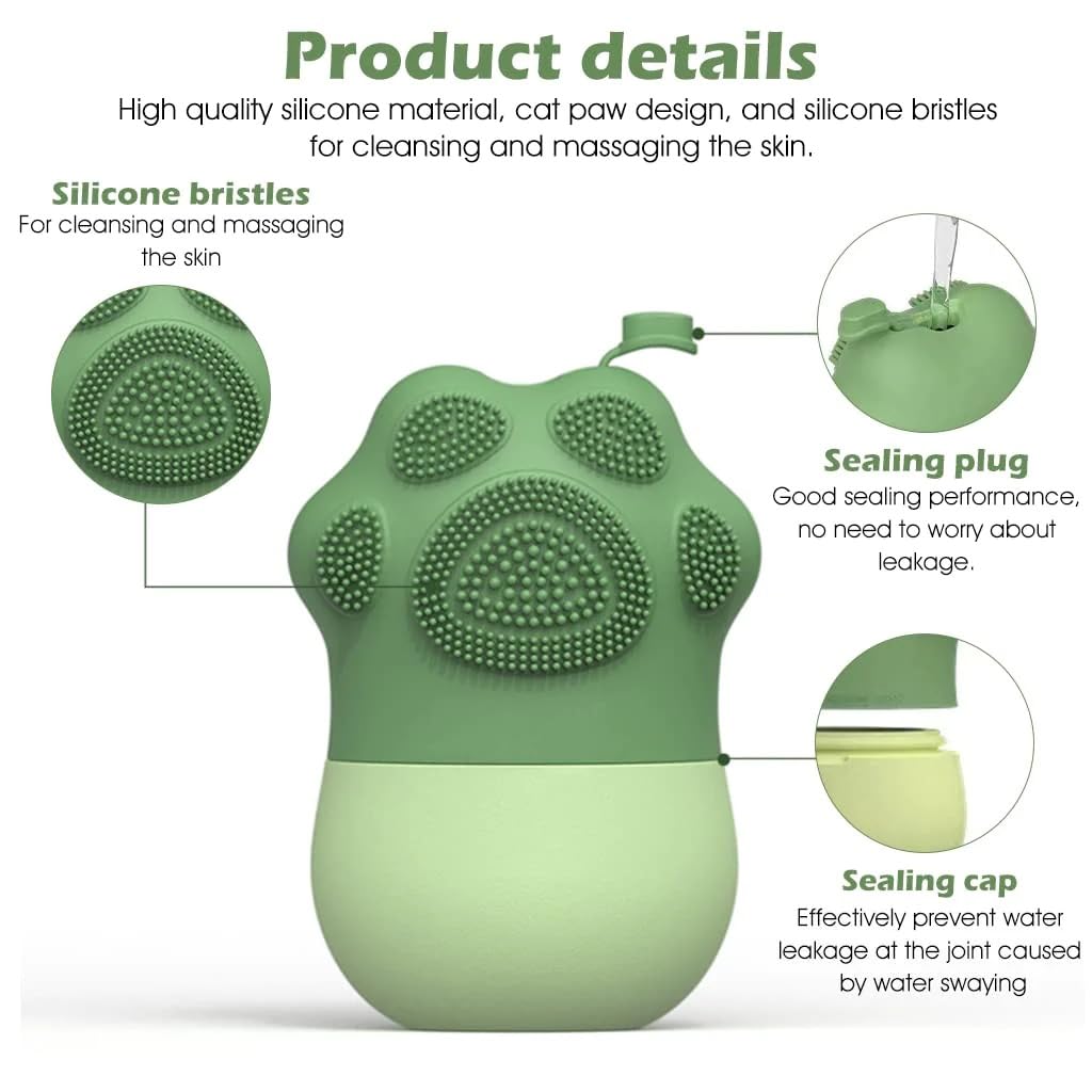 Anti-Leak Silicone Ice Face Roller with Cleansing Brush - Cooling Facial Massage Tool for Puffiness & Dark Circles - Perfect for Morning Skincare & Spa Treatments