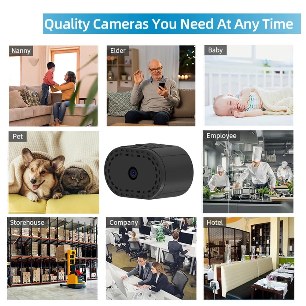 Mini Wireless WiFi Security Camera - Super Small P2P Smart IP Camera for Home Monitoring | Indoor/Outdoor Baby, Pet & Property Surveillance