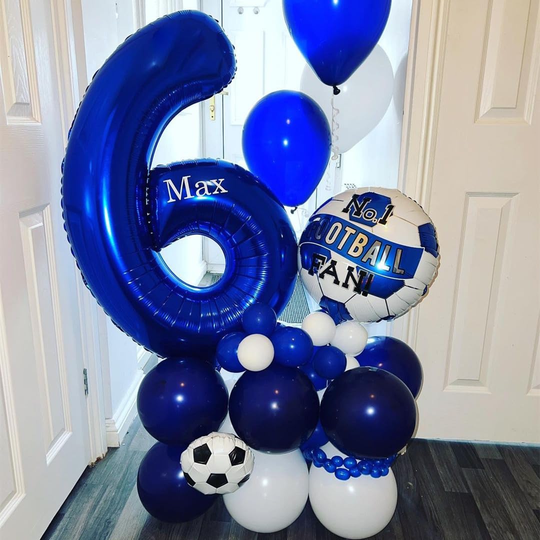 40 Inch Navy Blue Number 6 Foil Balloons - Large Mylar 6th Birthday Balloon Decor for Parties, Graduation, Baby Shower & Anniversary Celebrations - Perfect for Photo Backdrops and Event Centerpieces