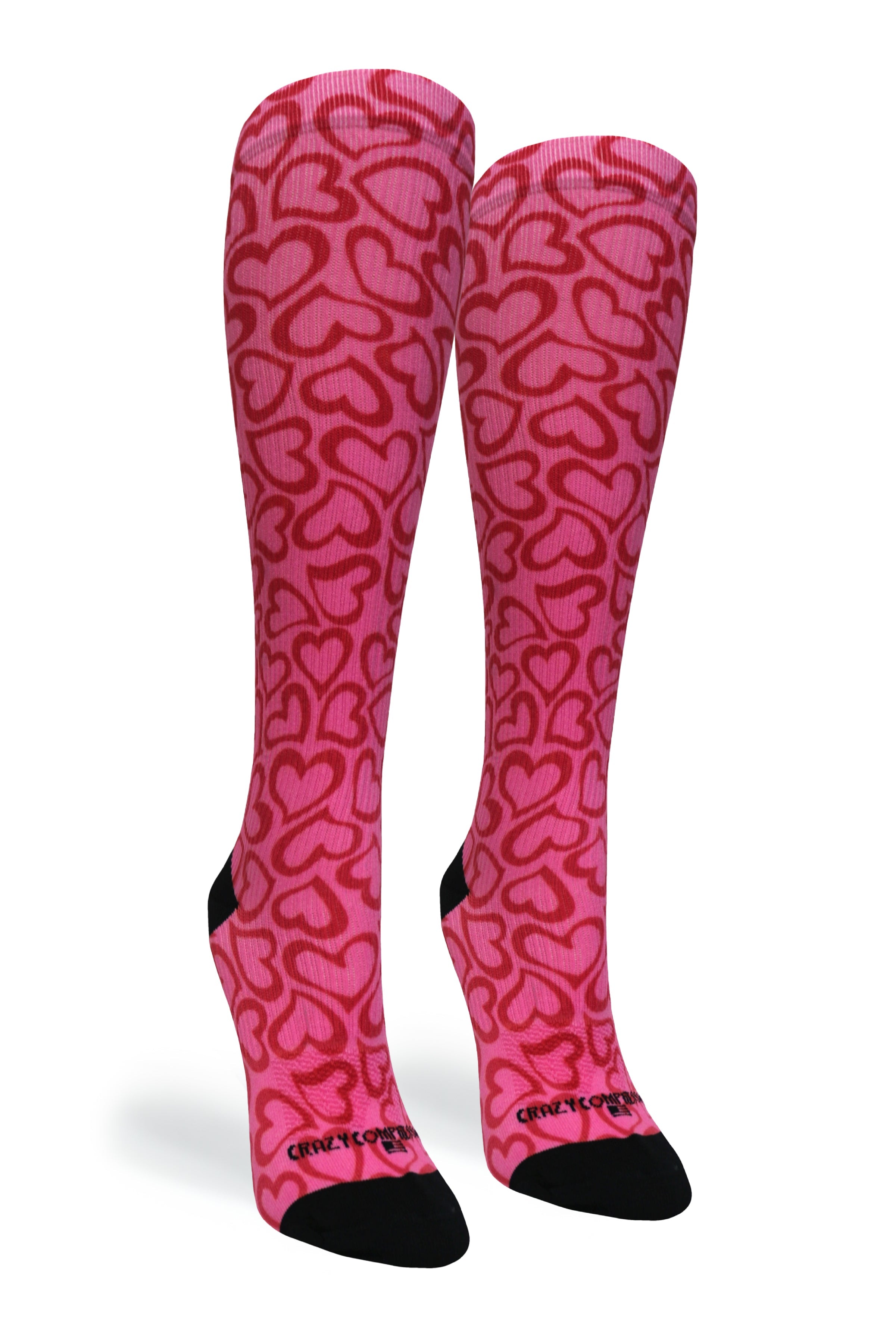 Hearts Hug Compression Socks - Standard & Extra Wide Fit for Women & Men - Perfect for Running, Travel & Circulation Support