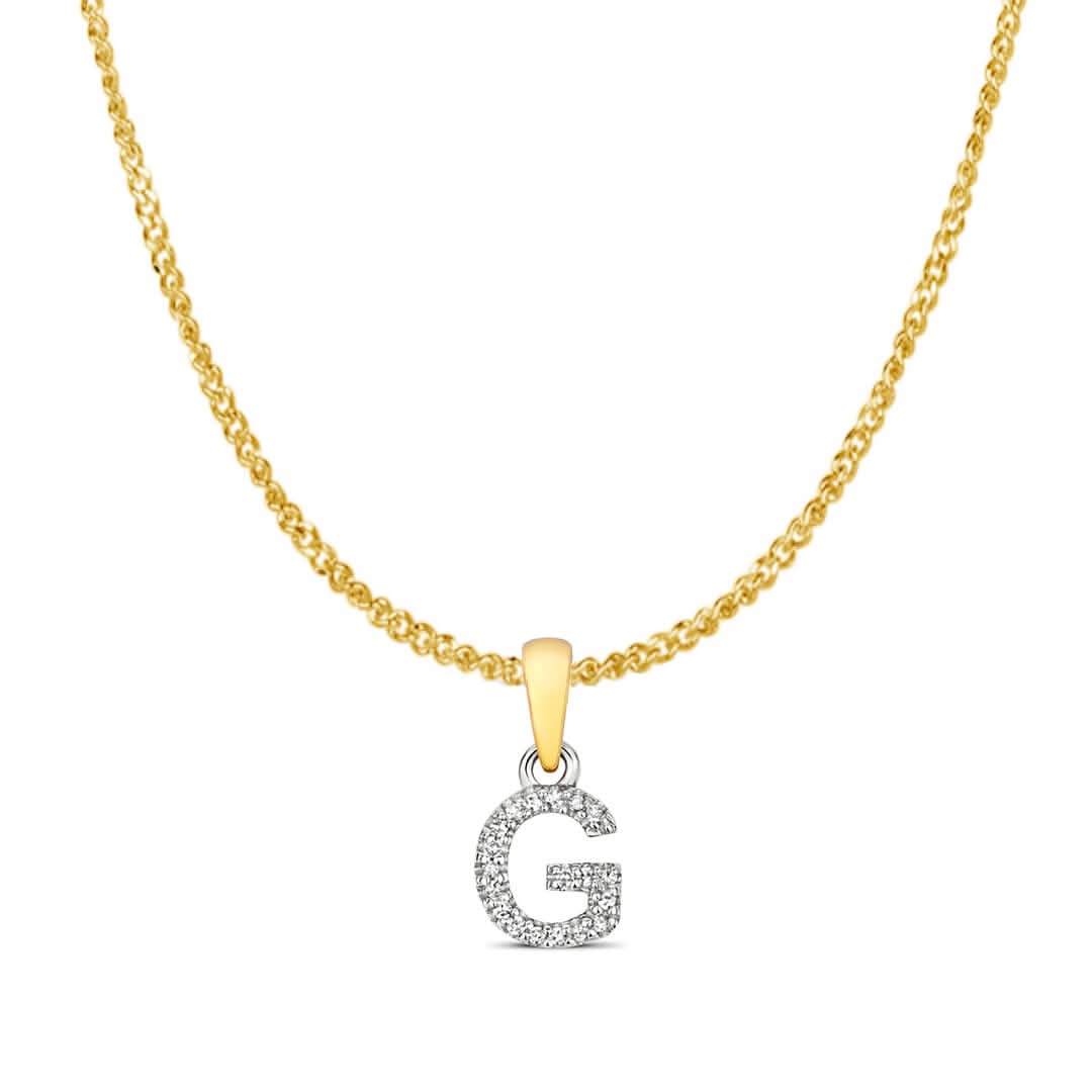 Personalized Diamond Initial Necklace - 9K Solid Gold Monogram Pendant (A-Z) | Elegant Gift for Women, Birthday, Anniversary & Everyday Wear