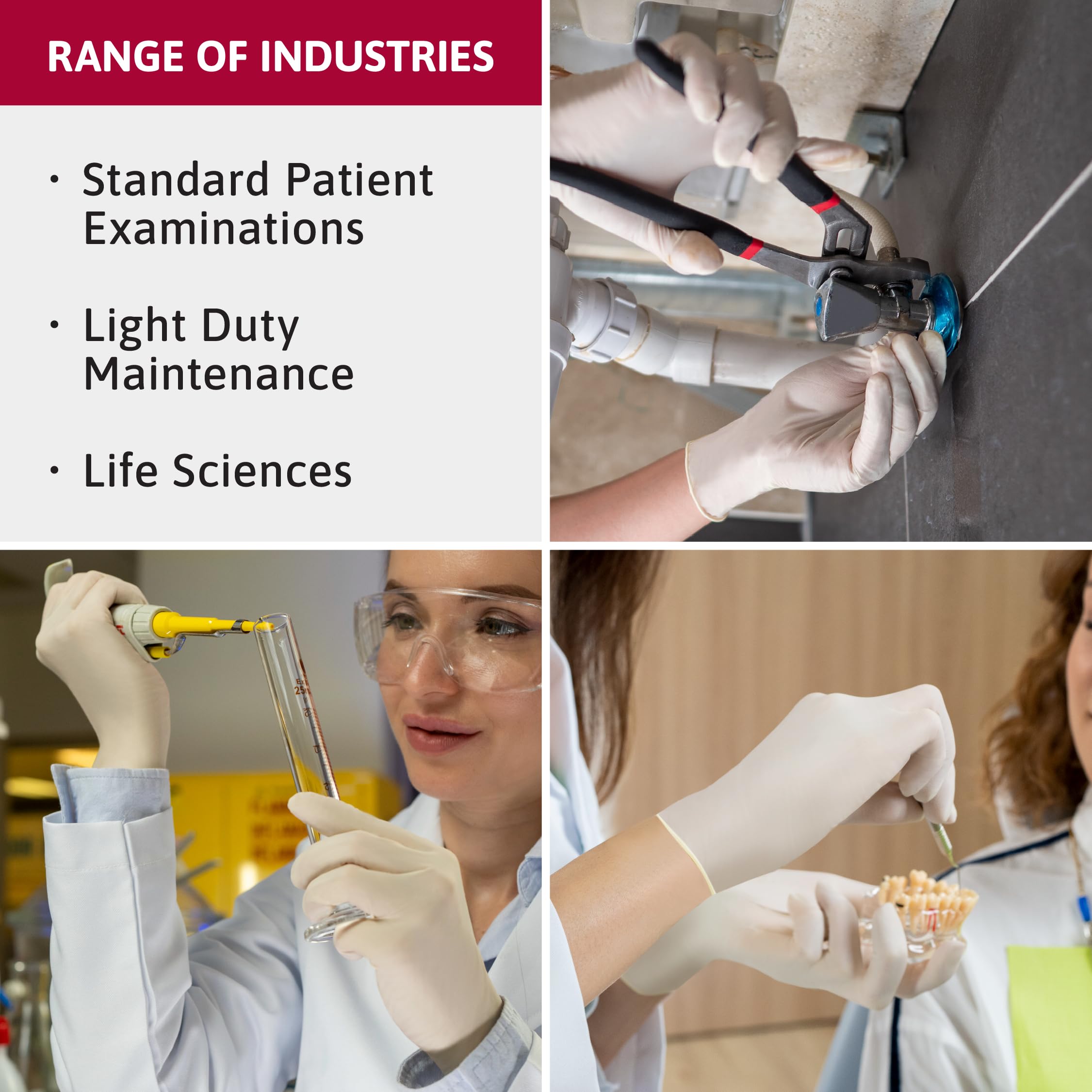 Microflex 10-754 Disposable Latex Gloves for Cleaning, Food Prep & Medical Use - Textured Fingertips, Durable & Comfortable - Ideal for Kitchen, Laboratory & Healthcare Settings