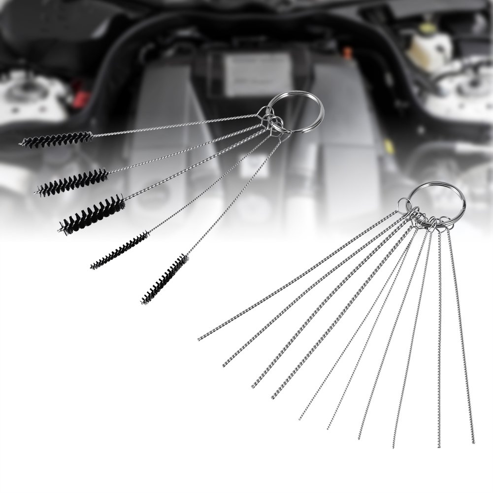 **Fydun Carburetor Cleaning Kit – 10 Cleaning Needles & 5 Brushes for Car Motor, Remove Carbon Dirt & Jet Deposits – Essential Automotive Maintenance Tool for DIY Mechanics & Engine Tune-Ups**