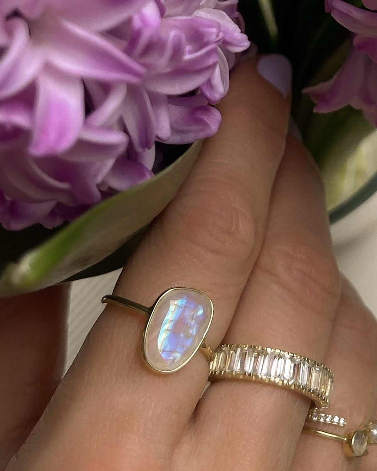 Selena Slice Moonstone Ring – Elegant Sterling Silver Jewelry for Women, Perfect for Everyday Wear & Special Occasions
