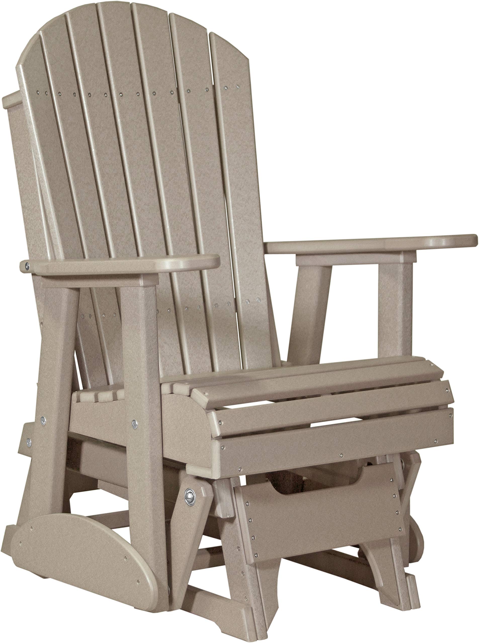 LuxCraft 2' Adirondack Glider Chair - Weather-Resistant Outdoor Rocking Glider for Patio, Garden, Deck & Backyard Relaxation | Perfect for Sunbathing, Reading & Enjoying Nature