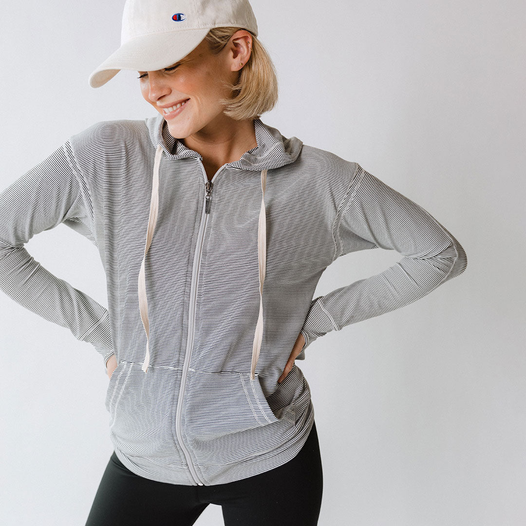 Albion Women's Lightweight Zip Up Hoodie - Soft Fleece Lined Pullover for Casual Wear, Gym & Outdoor Activities