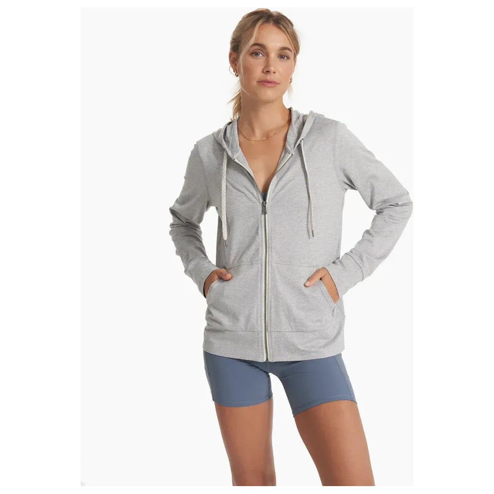 Vuori Women's Halo Performance Hoodie 2.0 - Pale Grey Heather - Lightweight Workout & Lounge Hoodie for Yoga, Running & Casual Wear