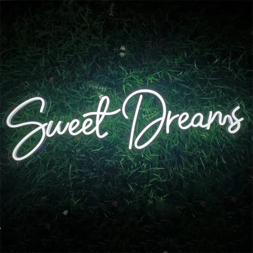 Custom Sweet Dream Neon Sign LED Lamp - 21x8.1 Inch Wall Decor for Wedding, Party & Valentine's Day Proposal | Bedroom, Living Room & Cafe Aesthetic Lighting