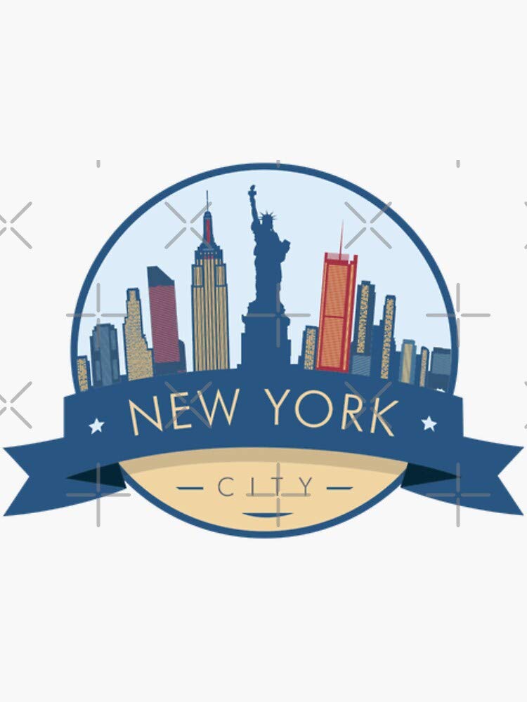 New York City Sticker Graphic - Waterproof Decal Stickers for Hydro Flask Water Bottles, Laptops & Skateboards - Perfect for Travel, School & Outdoor Adventures