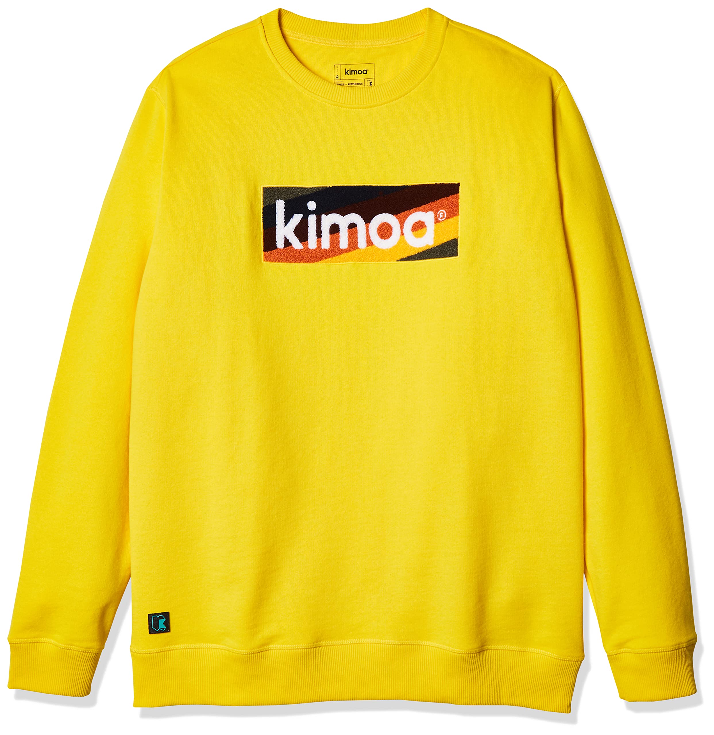 Kimoa Unisex Adult Striped Logo Hoodie - Yellow Sweatshirt for Men & Women | Casual Wear, Street Style, Gym & Outdoor Activities