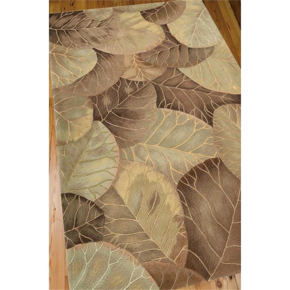 Nourison Tropics Floral Brown/Green 8' x 11' Area Rug - Easy to Clean, Non-Shedding, Soft & Durable - Perfect for Bedroom, Living Room, Dining Room & Kitchen Decor