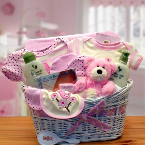 Premium New Mom Baby Gift Basket - Soft Pink Baby Essentials Set for Newborns & Infants | Perfect Baby Shower, Hospital, or Welcome Home Gift