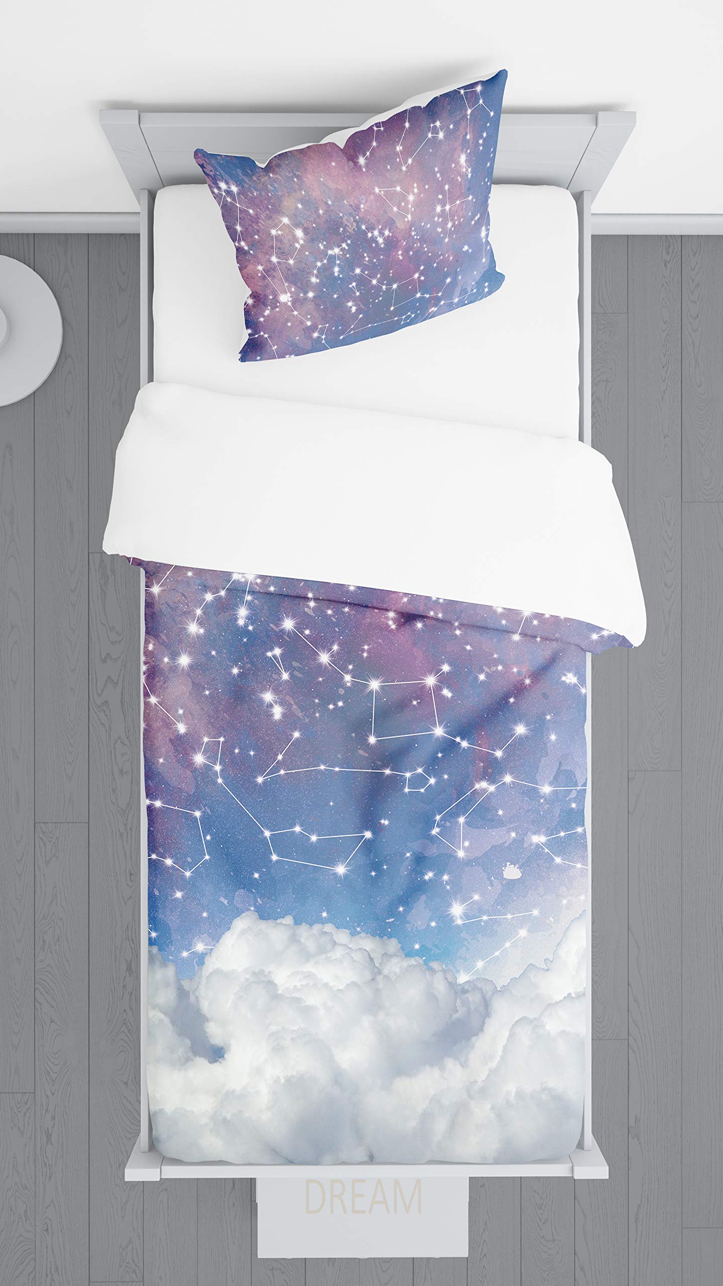 Star Constellations Comforter Set - Space Themed Bedding for Toddler, Twin, Queen & King Sizes - Galaxy Print Comforters in Blue & Purple with Stars & Pillowcases - Perfect for Kids' Rooms, Astronomy Lovers & Themed Bedrooms (Queen Size Comforter + 2 Pillowcases)