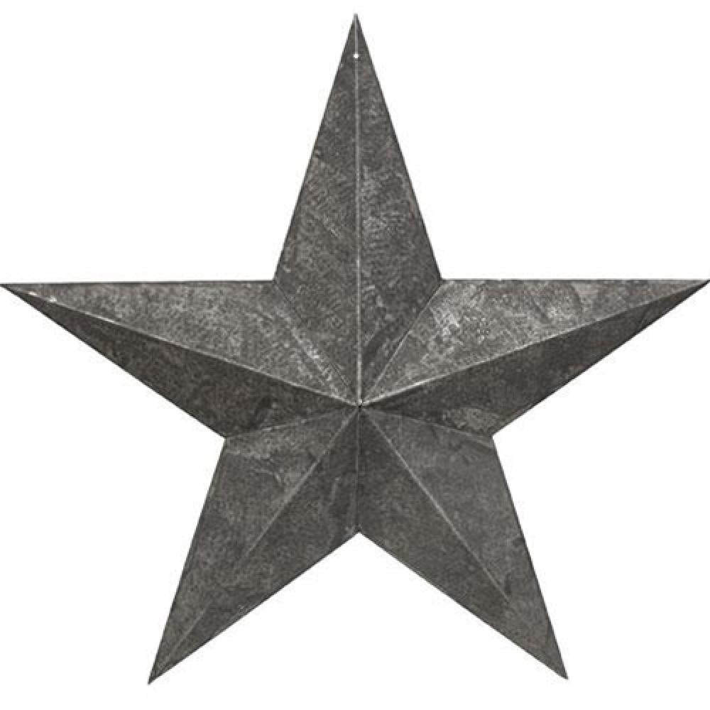 18 Inch Galvanized Metal Barn Star - Rustic Farmhouse Decor for Wall, Garden & Outdoor Patio