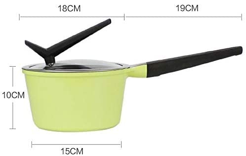 Non-Stick Ceramic Wok Milk Pot with Lid - Mini Saucepan for Soup, Cooking & Kitchen Use - Yellow - Compatible with Gas & Induction Cookers - Perfect for Small Meals, Baby Food & Camping