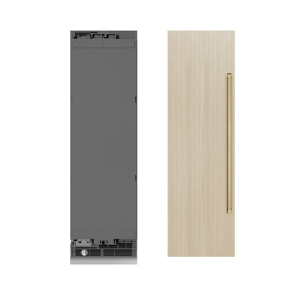 ZLINE Autograph Edition 24-Inch Panel Ready Column Freezer - 12.4 cu. ft. Capacity, Graphite Gray Interior with Champagne Bronze Accents (RBCFVZ 24 CB) - Perfect for Home Bars, Basements & Commercial Kitchens